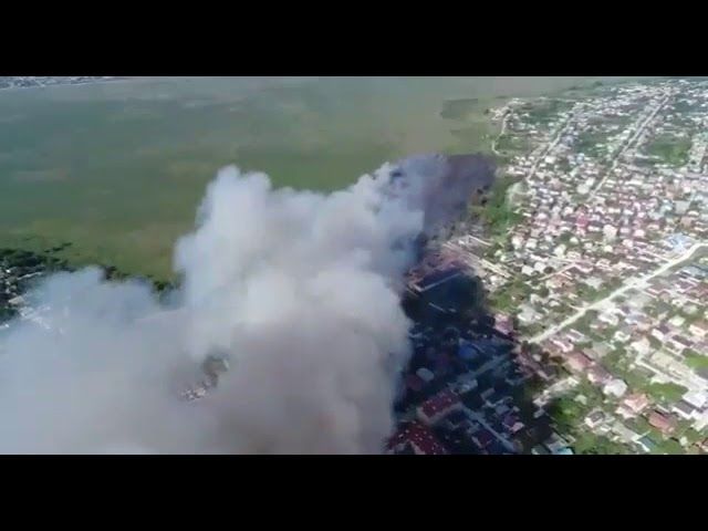 Пожар в Анапе с воздуха. 18.08.2018