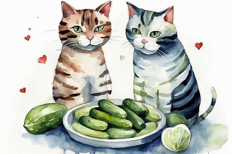 Ты какой-то странный: почему некоторые коты любят огурцы и другие овощи