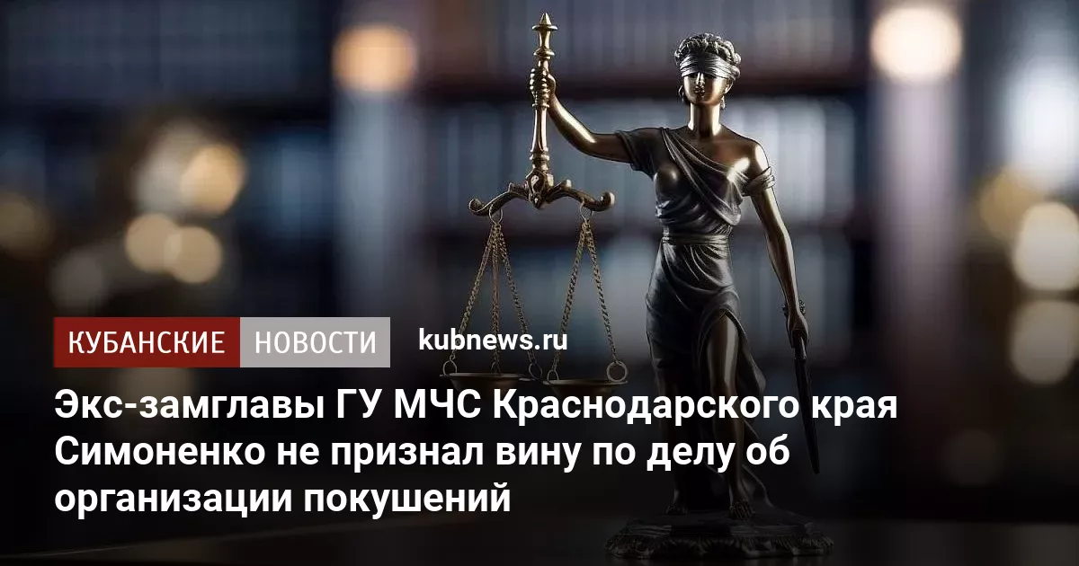 Экс-замглавы ГУ МЧС Краснодарского края Симоненко не признал вину по делу об организации покушений