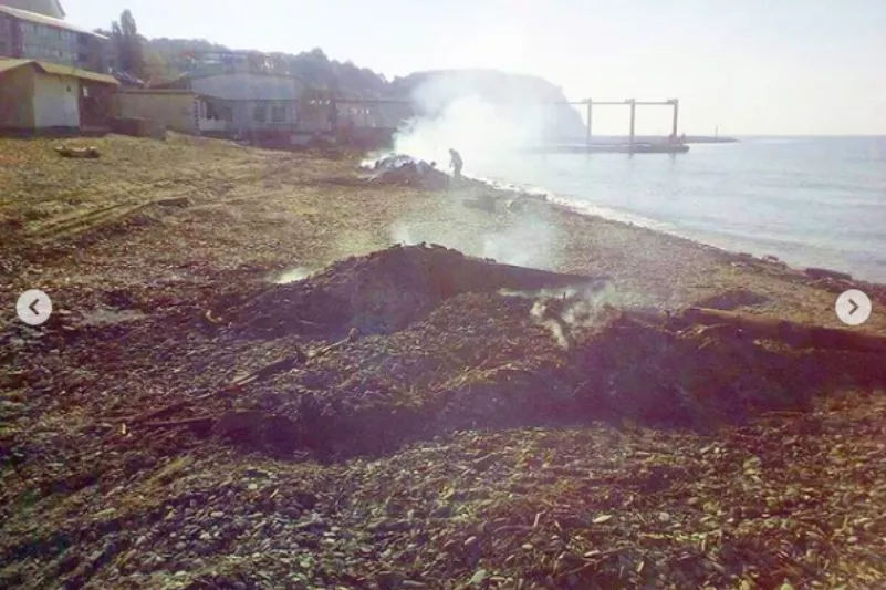 Пляж в поселке Лермонтово Пляж в поселке Лермонтово