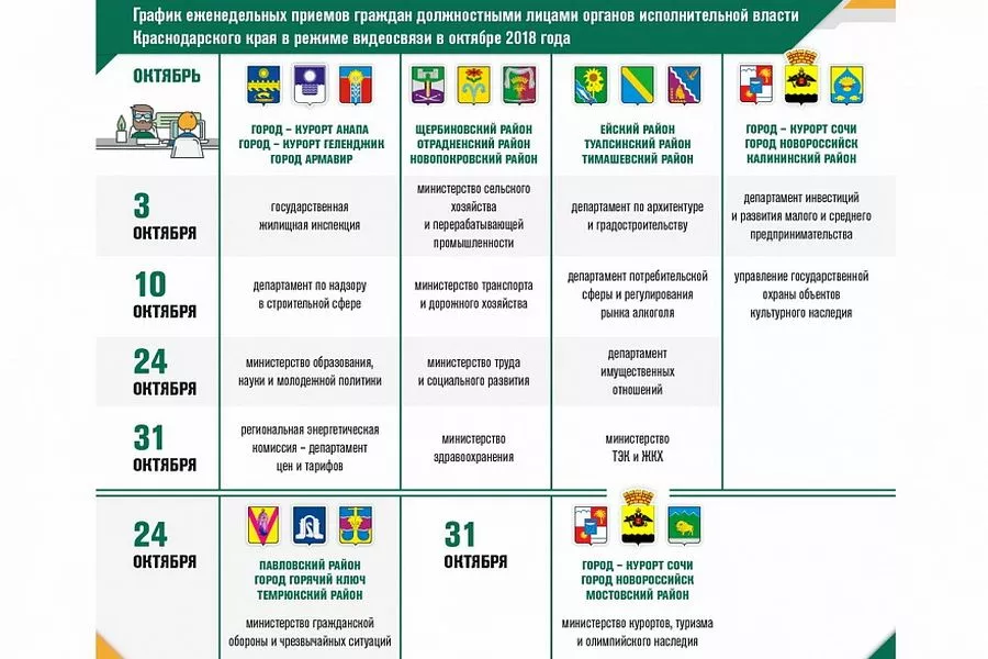 График приема граждан на октябрь 2018 года. График приема граждан на октябрь 2018 года.
