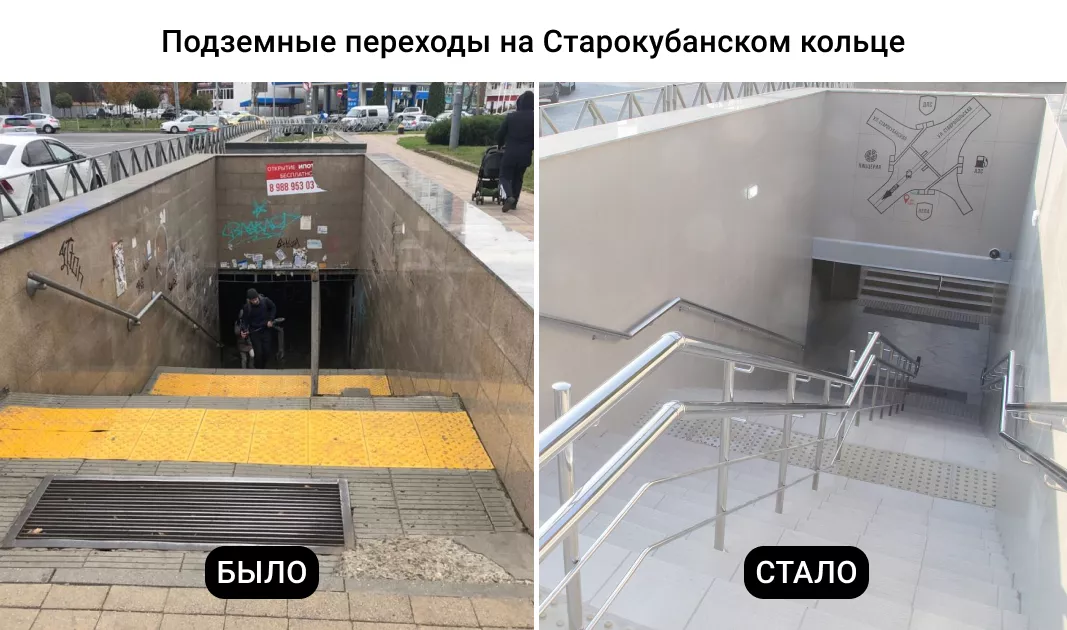 Ремонт подземного перехода на Старокубанском кольце.