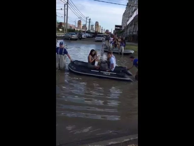Ул. Московская в Краснодаре после дождя. 17 июля 2018