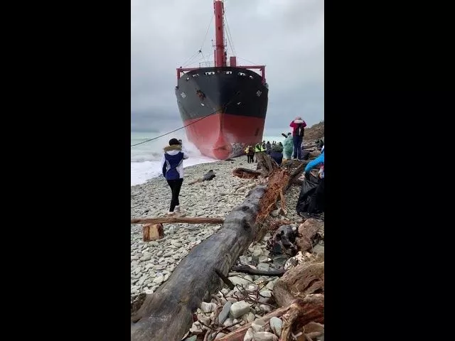 В Кабардинке убрали на пляже возле сухогруза Рио