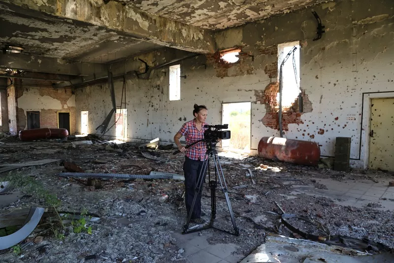 Наталья Батраева во время съемок