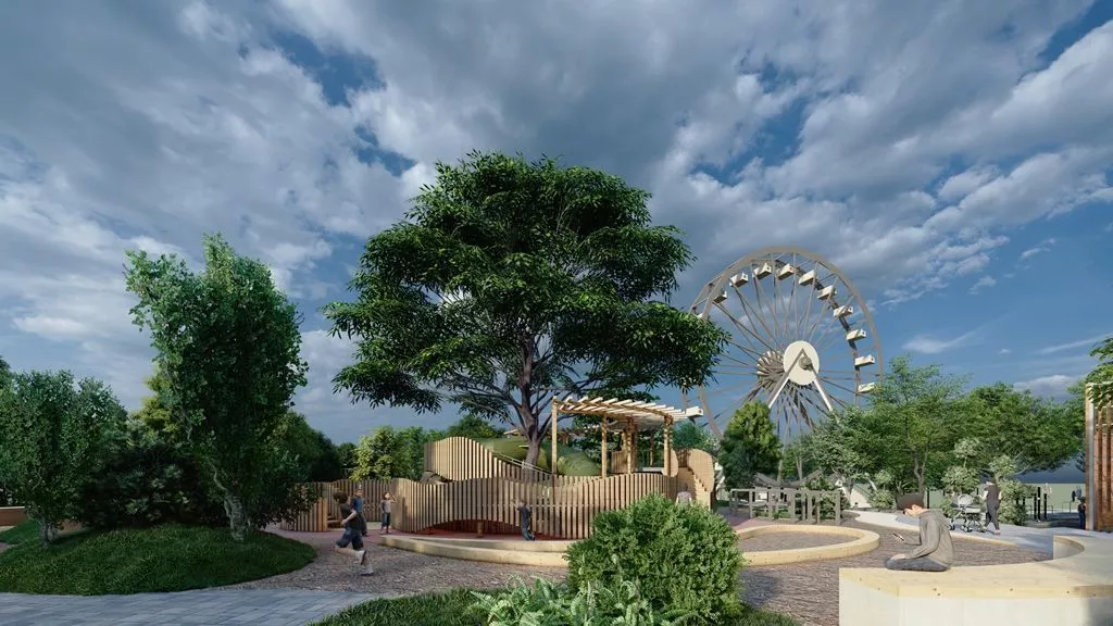 В новом парке появится амфитеатр, будет благоустроен пруд и увеличена зеленая зона.