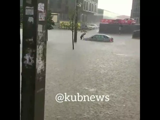 Ливень в Московском мкр. Краснодара, 16 июля