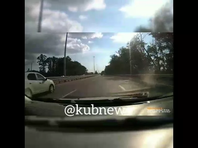 Момент ДТП под Краснодаром. 21.07.2018