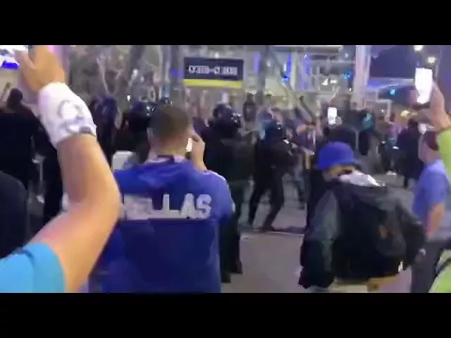 Драка болельщиков с ОМОНом. Матч Зенит-Краснодар