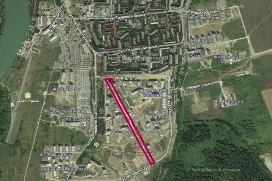 Схема строительства дороги по проспекту имени писателя Знаменского.
