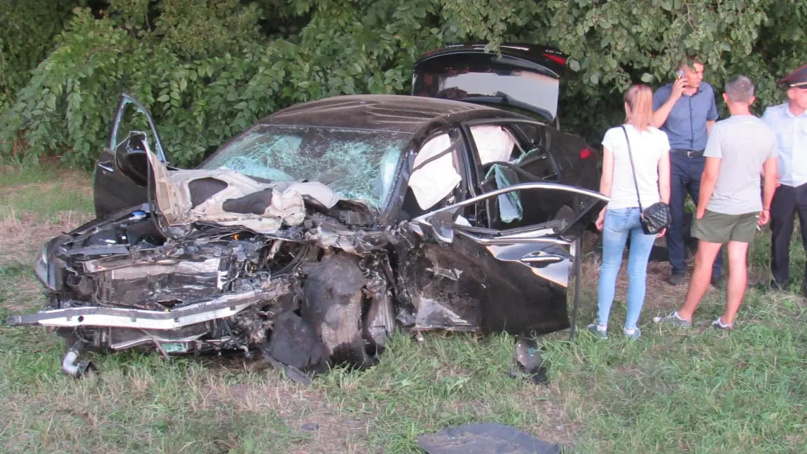 Место аварии в Усть-Лабинском районе