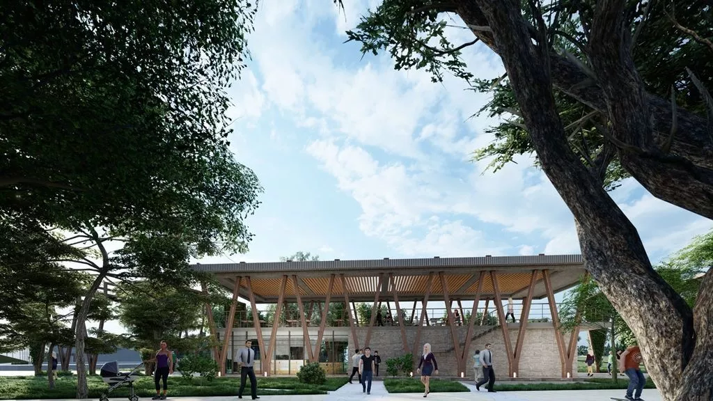 В новом парке появится амфитеатр, будет благоустроен пруд и увеличена зеленая зона.