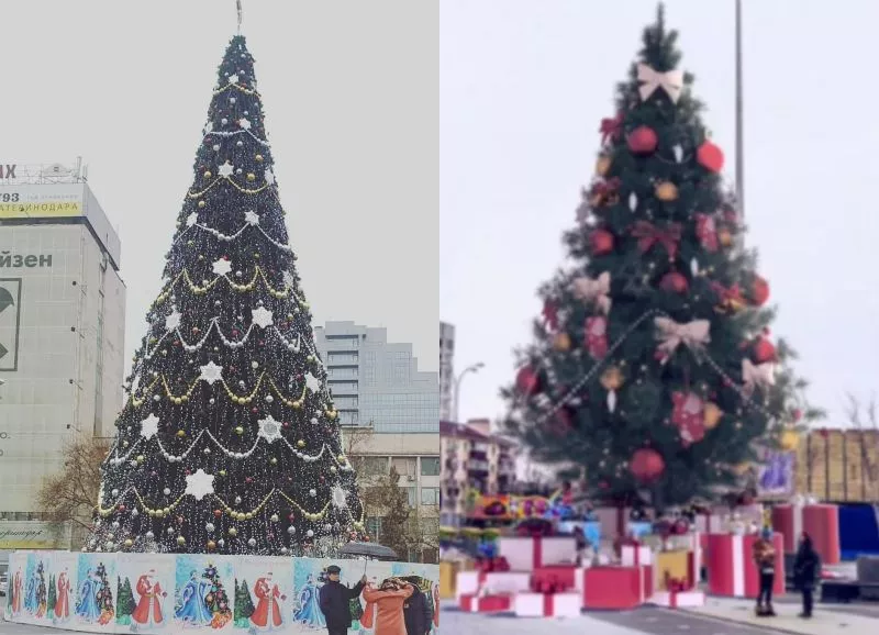 Нынешняя елка и вариант, который предлагает бизнесмен.