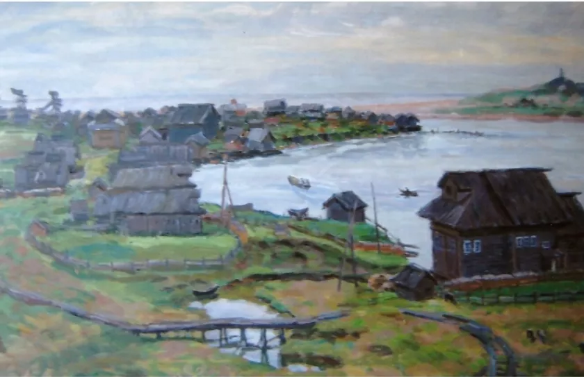 Анатолий Васильев. Деревня Зимняя Золотица. После дождя