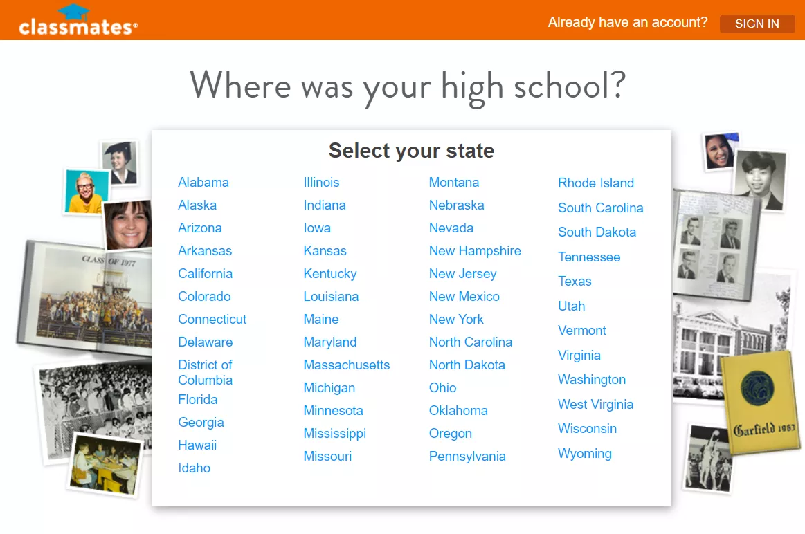 Первая социальная сеть - Classmates.com, ставшая прообразом социальной сети «Одноклассники»
