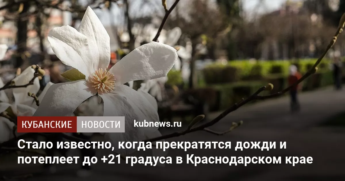 Стало известно, когда прекратятся дожди и потеплеет до +21 градуса в Краснодарском крае