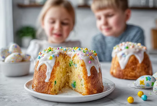 Кулич на манной каше: влажный, нежный, сочный и очень вкусный