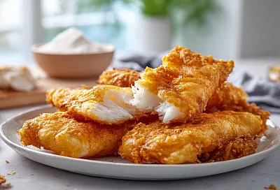 Опускаю рыбу в холодную воду и сразу в раскалённое масло – через 10 минут на столе самая хрустящая и сочная рыбка в мире