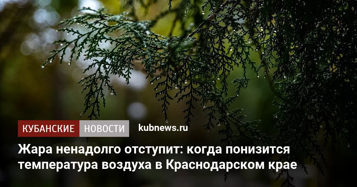 Жара ненадолго отступит: когда понизится температура воздуха в Краснодарском крае