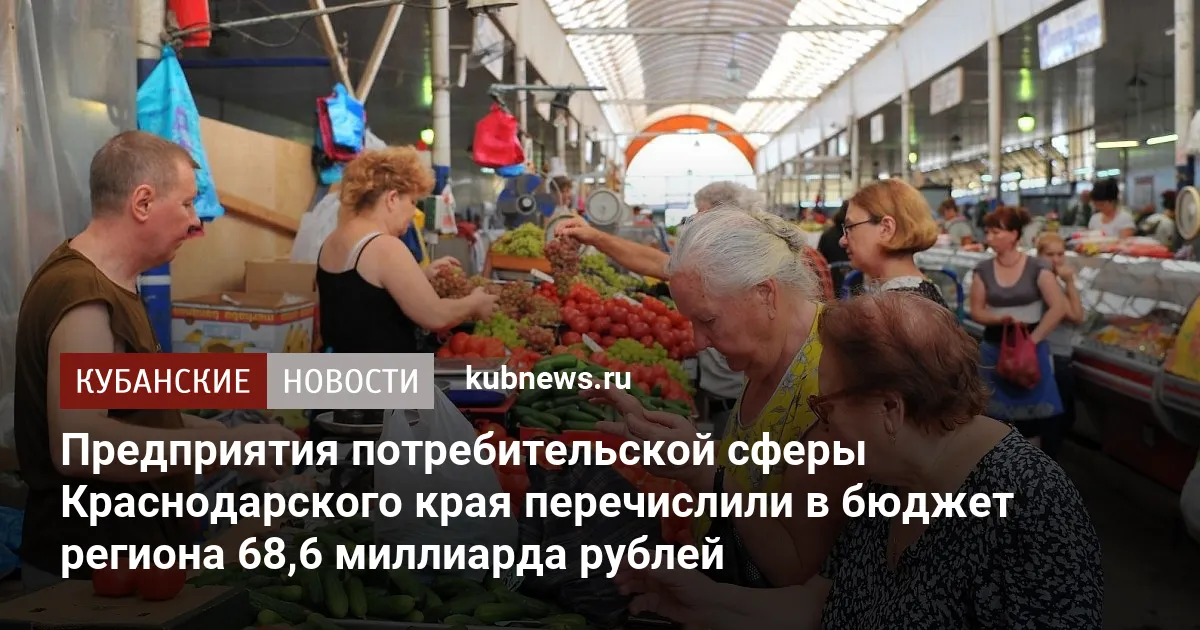 Предприятия потребительской сферы Краснодарского края перечислили в бюджет региона 68,6 миллиарда рублей
