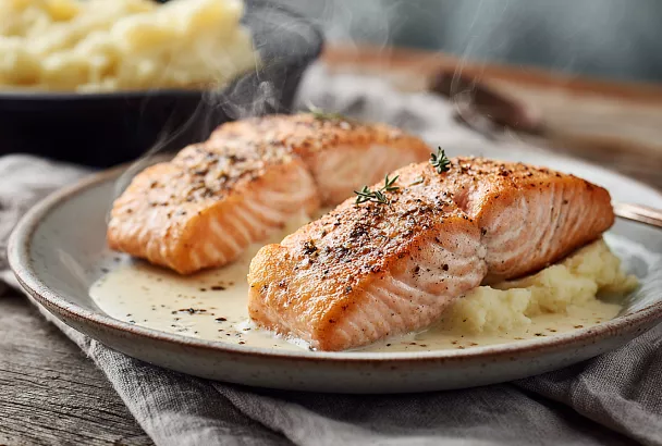 Стейки из горбуши на сковороде: сочная рыба с быстрым соусом