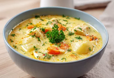 Сырный суп с клёцками: сытно и просто