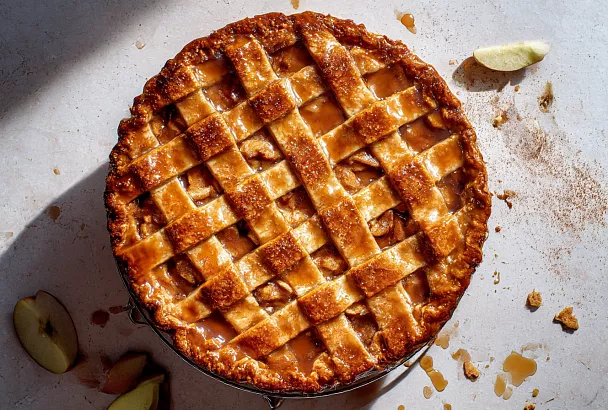 Ароматный яблочный пирог с антоновкой и корицей