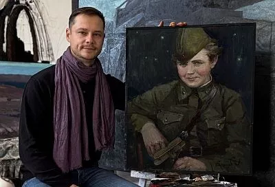 Портрет легендарной летчицы Евгении Жигуленко кисти Петра Трегуба из Краснодара представили на выставках в Москве 