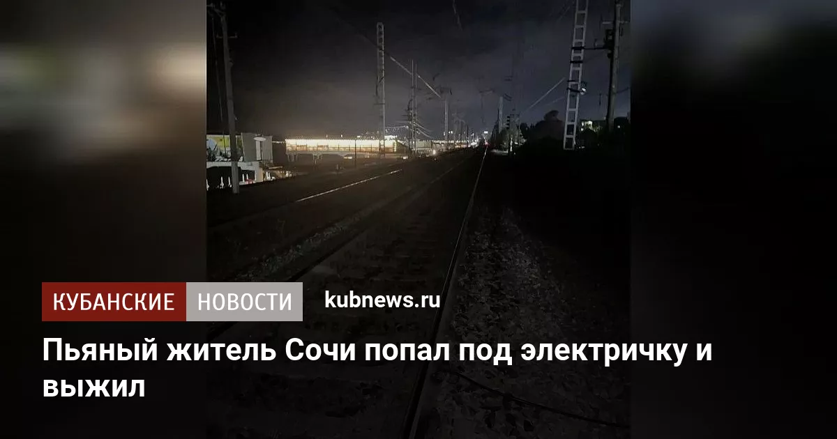 Пьяный житель Сочи попал под электричку и выжил