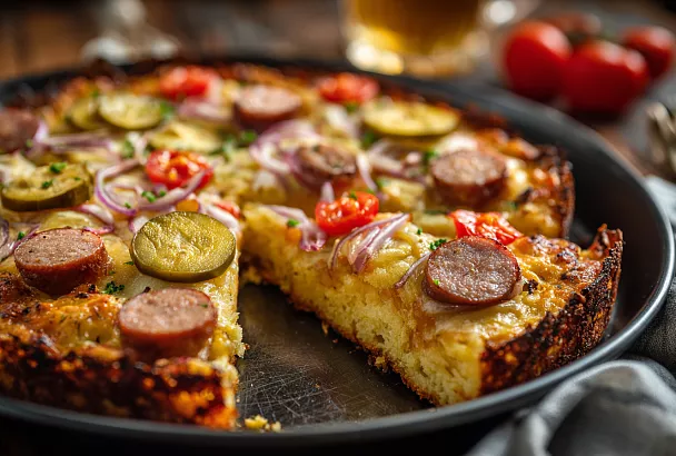 Картофельная пицца на сковороде или в духовке: сочная, сытная и без дрожжей