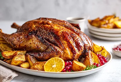 Гусь в духовке получился сочным и золотистым без пересушивания: один цитрусовый секрет в рассоле изменил всё