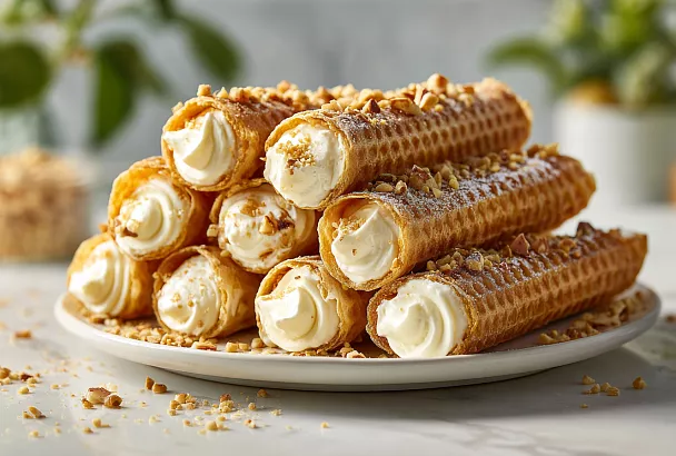 Замешиваю самое экономное тесто для вафельных трубочек – хрустят, а крем держится идеально