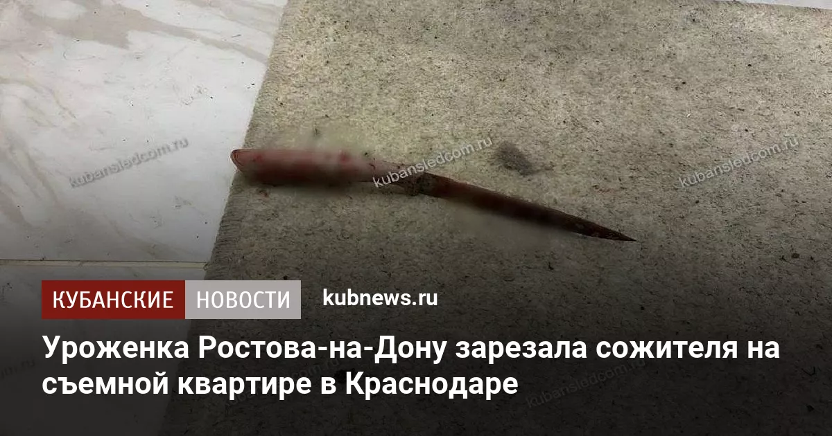 Уроженка Ростова-на-Дону зарезала сожителя на съемной квартире в Краснодаре