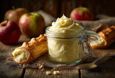 Нежное яблочное пюре со сливками: десерт и крем в одной банке