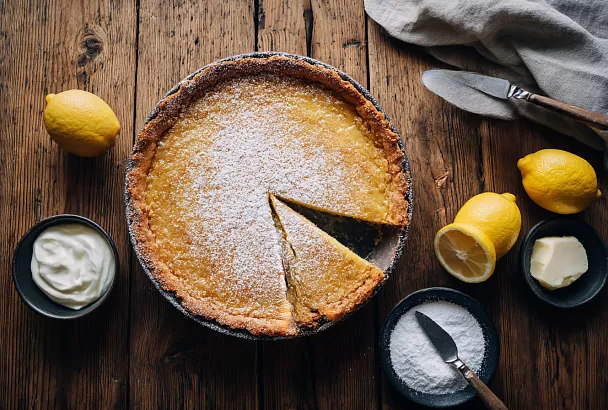 Тёртый лимонный пирог, который исчезает со стола: хрустящая крошка и яркая начинка