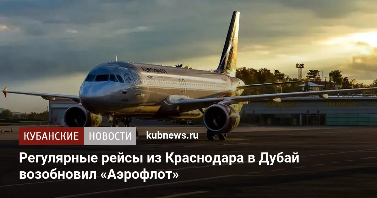 Регулярные рейсы из Краснодара в Дубай возобновил «Аэрофлот»