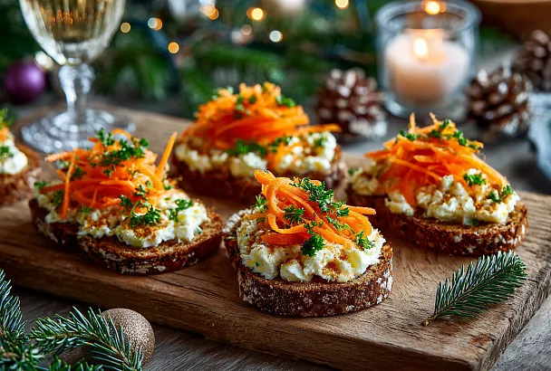 Бутерброды с селедкой и корейской морковкой: праздничный хит за 20 минут
