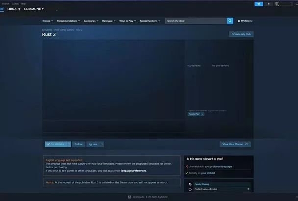 В Steam нашли страницу Rust 2, но авторы отрицают существование игры