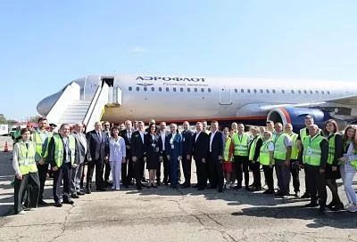 После трехлетнего перерыва аэропорт Краснодара принял первый регулярный рейс