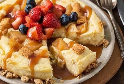 Нежная творожная запеканка, которая всегда получается с текстурой чизкейка: не оседает и не трескается