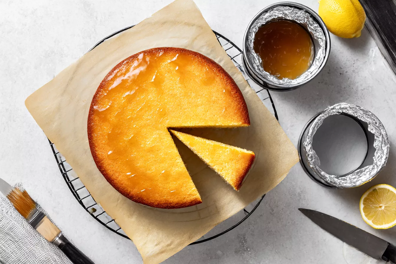 Постный (без яиц) лимонный бисквит-основа для торта