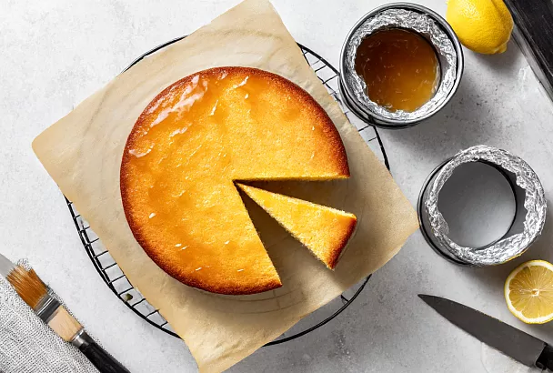 Постный (без яиц) лимонный бисквит-основа для торта