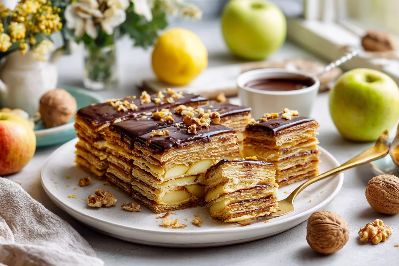 Яблочный пирог-пирожное: очень бюджетный и нежный десерт с хрустящими коржами