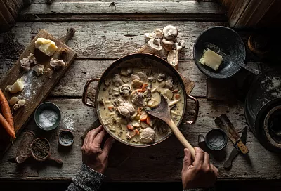 Куриное рагу с овощами и молоком в рисоварке
