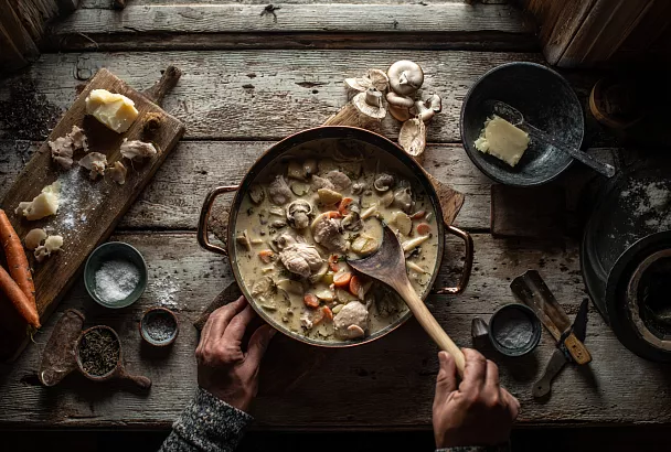 Куриное рагу с овощами и молоком в рисоварке