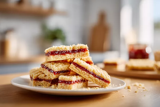 Песочные полоски из детства – нежные с джемом за 30 минут