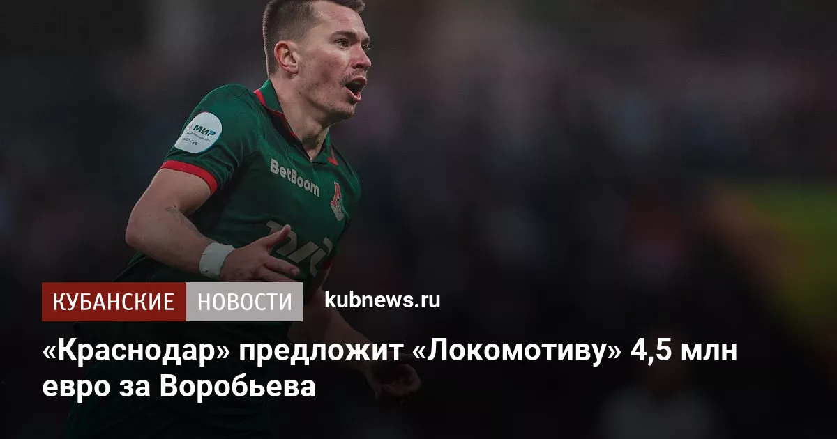 «Краснодар» предложит «Локомотиву» 4,5 млн евро за Воробьева