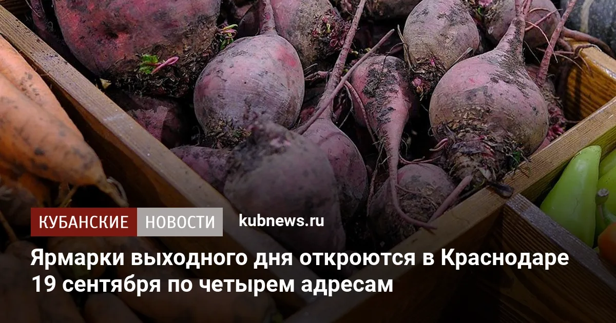 Ярмарки выходного дня откроются в Краснодаре 19 сентября по четырем адресам