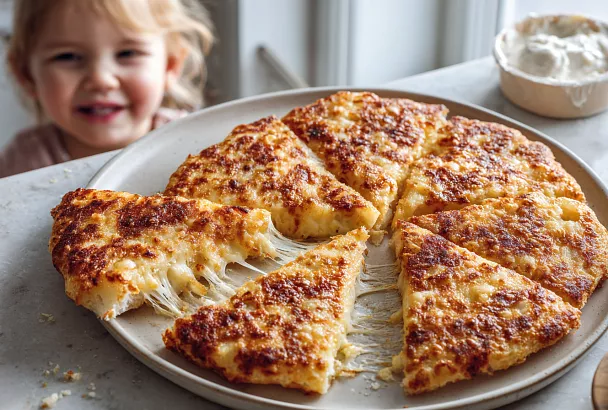 Сырная лепёшка на сковороде за 15 минут: пышная и очень ароматная