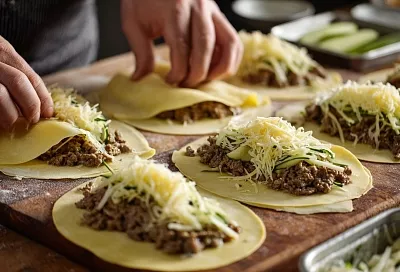 Свернула яичный блин с фаршем и сыром — бризоли сытнее котлет и проще лазаньи